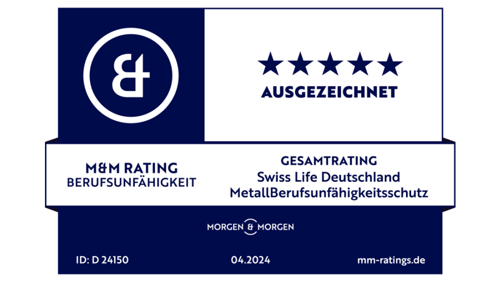 Morgen & Morgen | Rating MetallBerufsunfähigkeitsschutz, Stand 04/2024