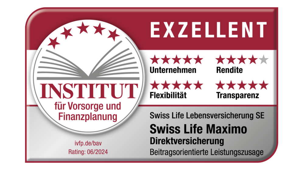 Swiss Life Maximo Direktversicherung | IVFP, Rating 07/2023