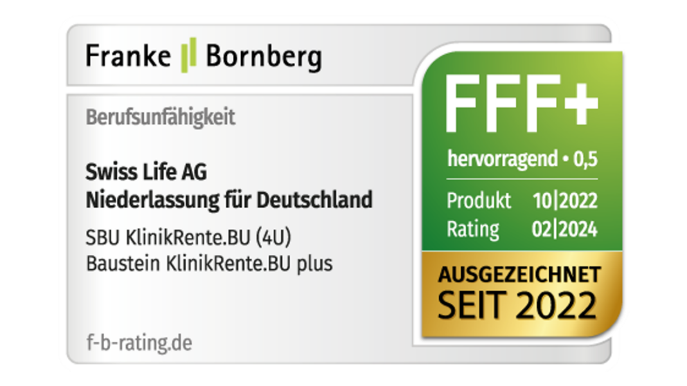 Franke und Bornberg | Rating KlinikRente.BU, Stand 07/2021