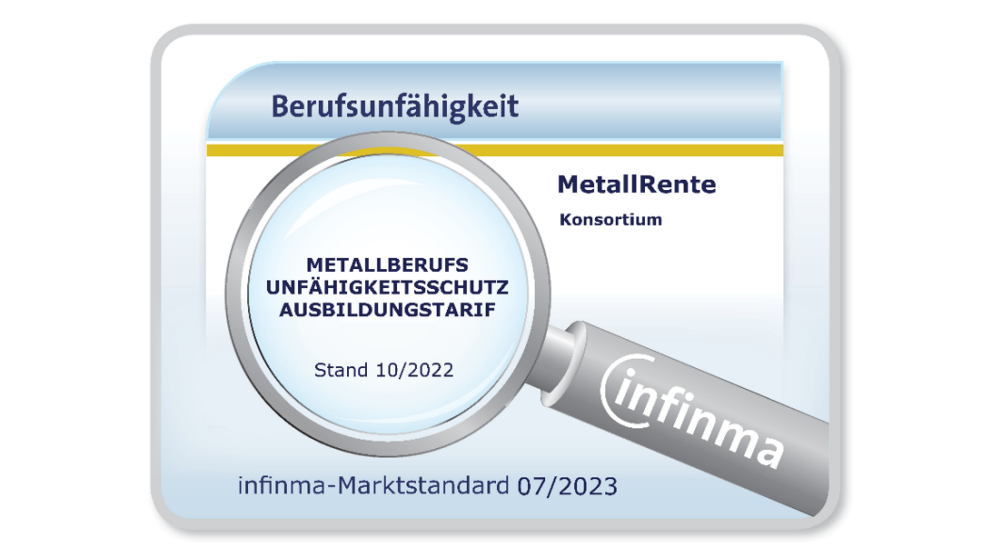 infinma BU-Marktstandards | MetallBerufsunfähigkeitsschutz Ausbildungstarif, Stand 07/2023