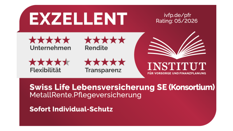 MetallRente.Pflegeversicherung | IVFP, Rating 05/2026