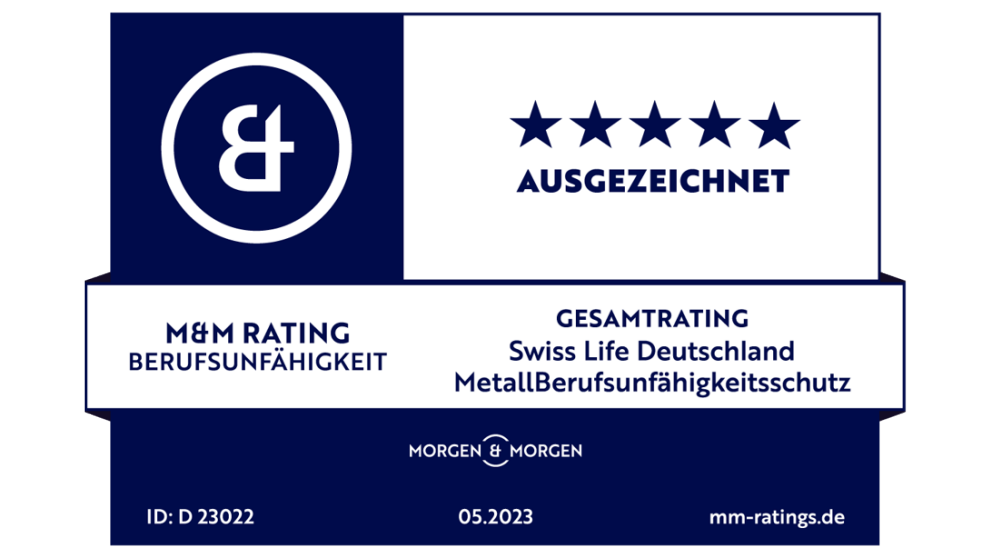 Morgen & Morgen | Rating MetallBerufsunfähigkeitsschutz, Stand 05/2022