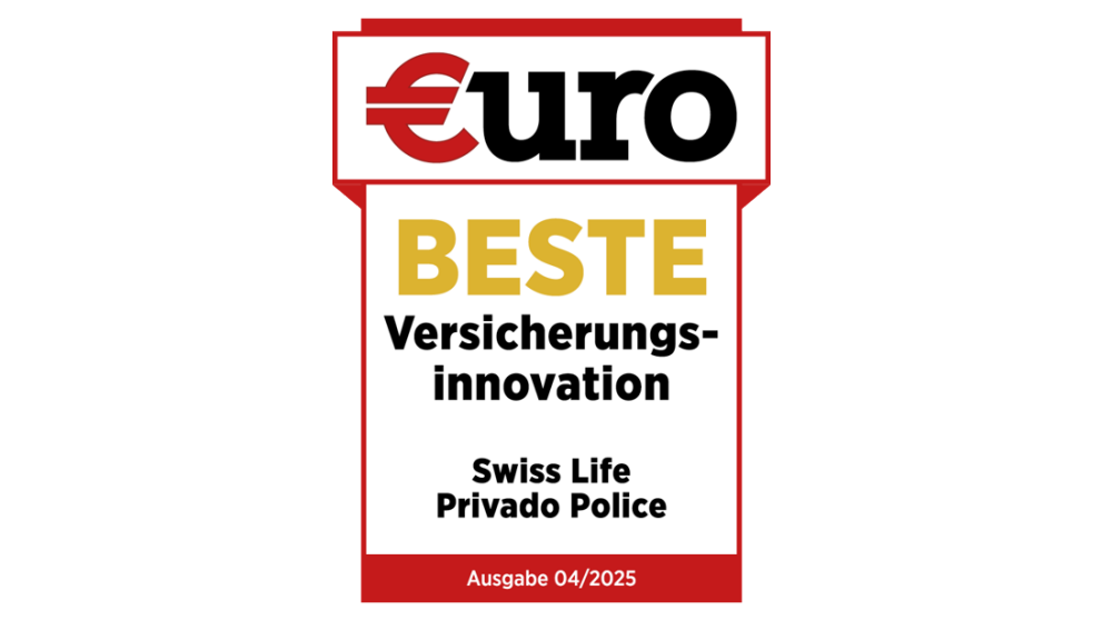 Auszeichnung vom Magazin Euro für beste Produktinnovation für Swiss Life Privado Police