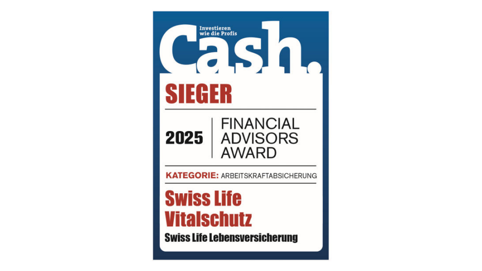 Cash. Financial Advisors Award 2025 | Swiss Life Vitalschutz