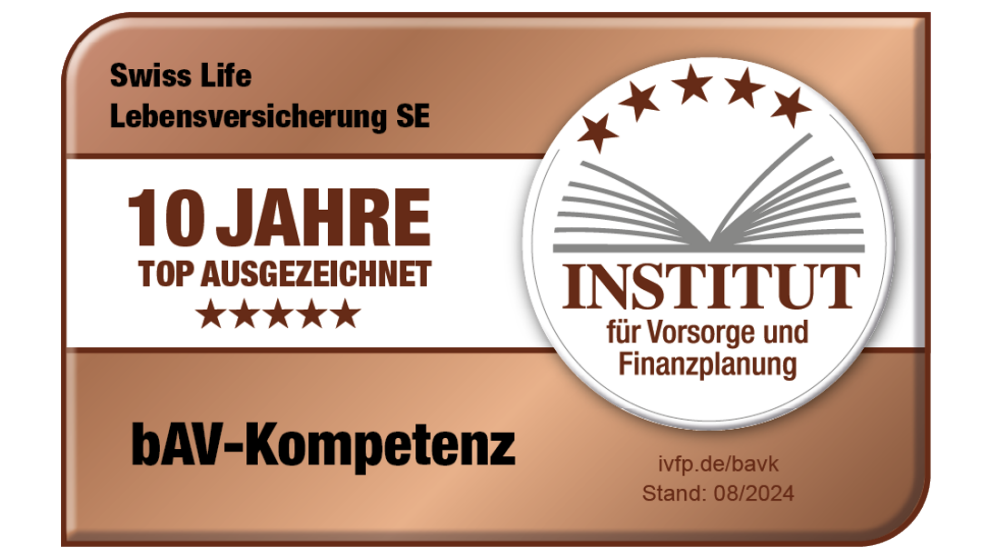 10 Jahre Top Ausgezeichnet | IVFP bAV-Kompetenz, Rating 08/2024