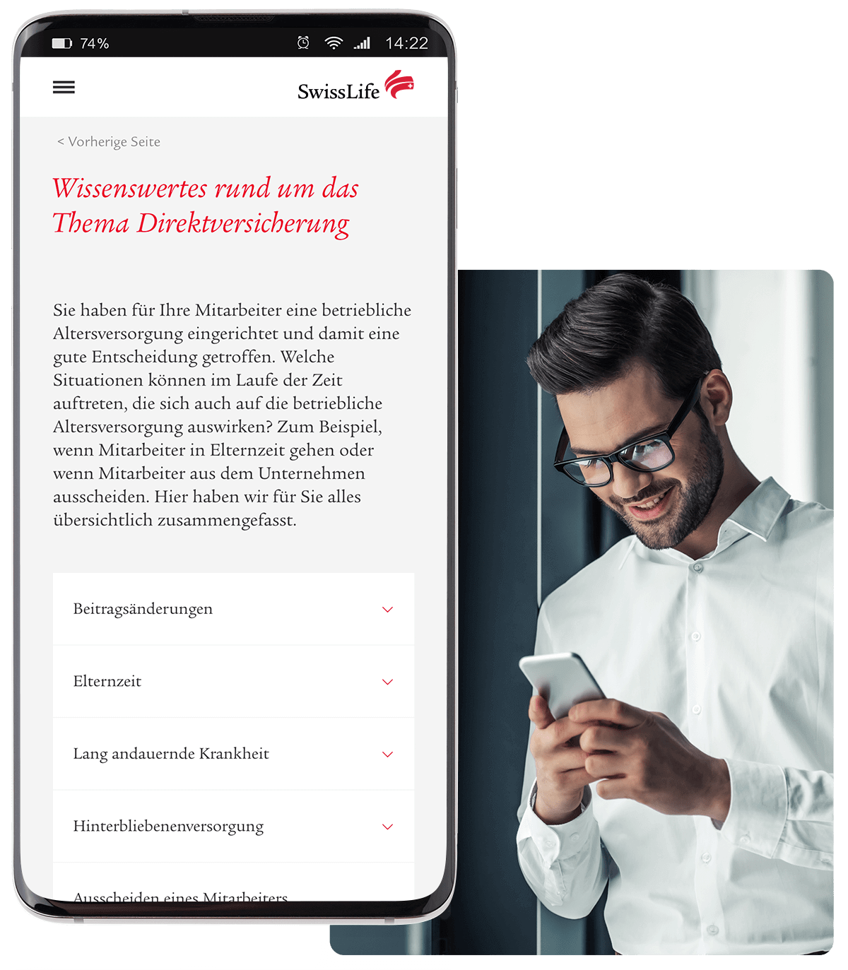 bAV-Guides in mobiler Ansicht