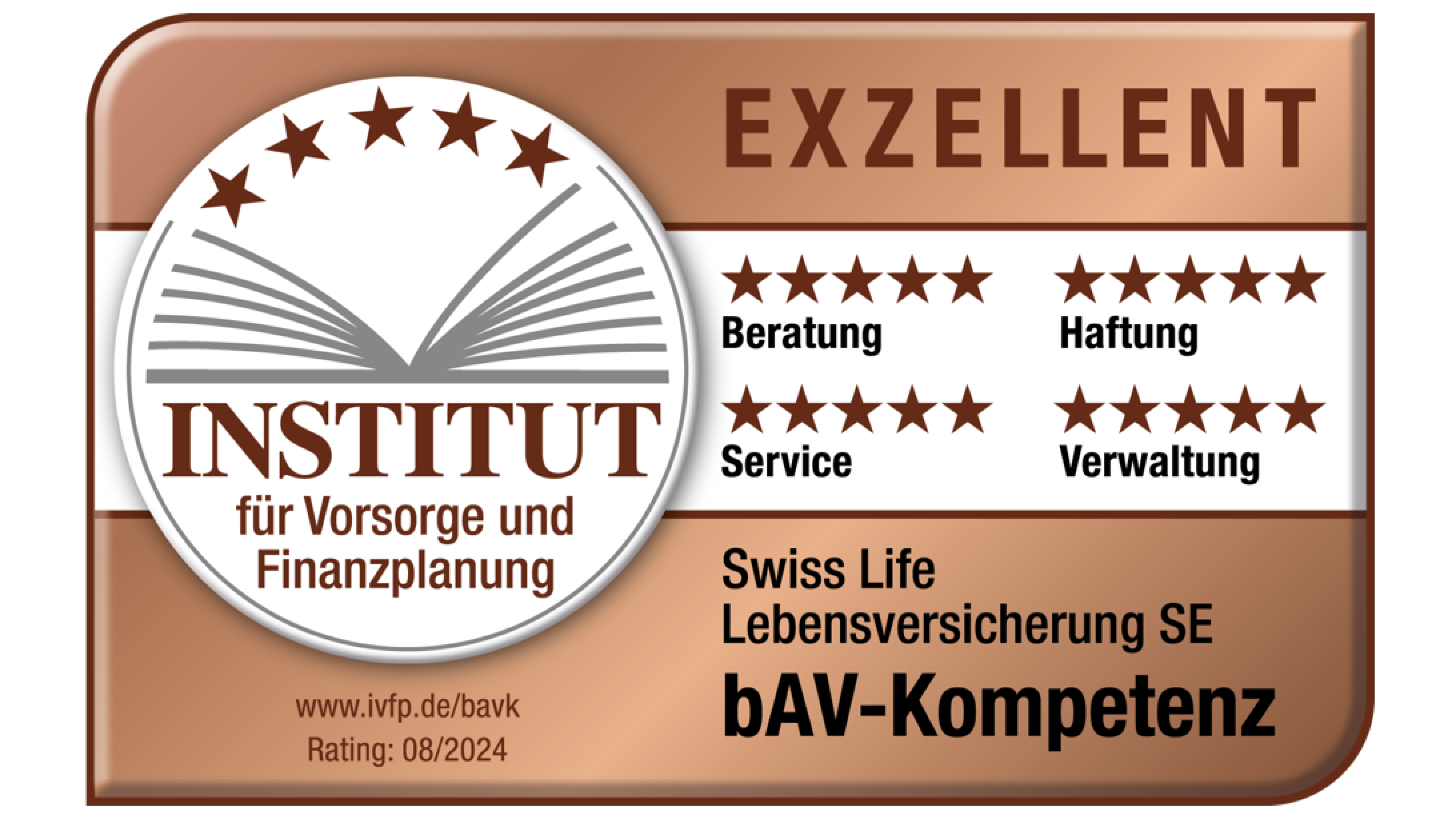 Auszeichnung von IVFP mit der Benotung Exzellent für bAV-Kompetenz