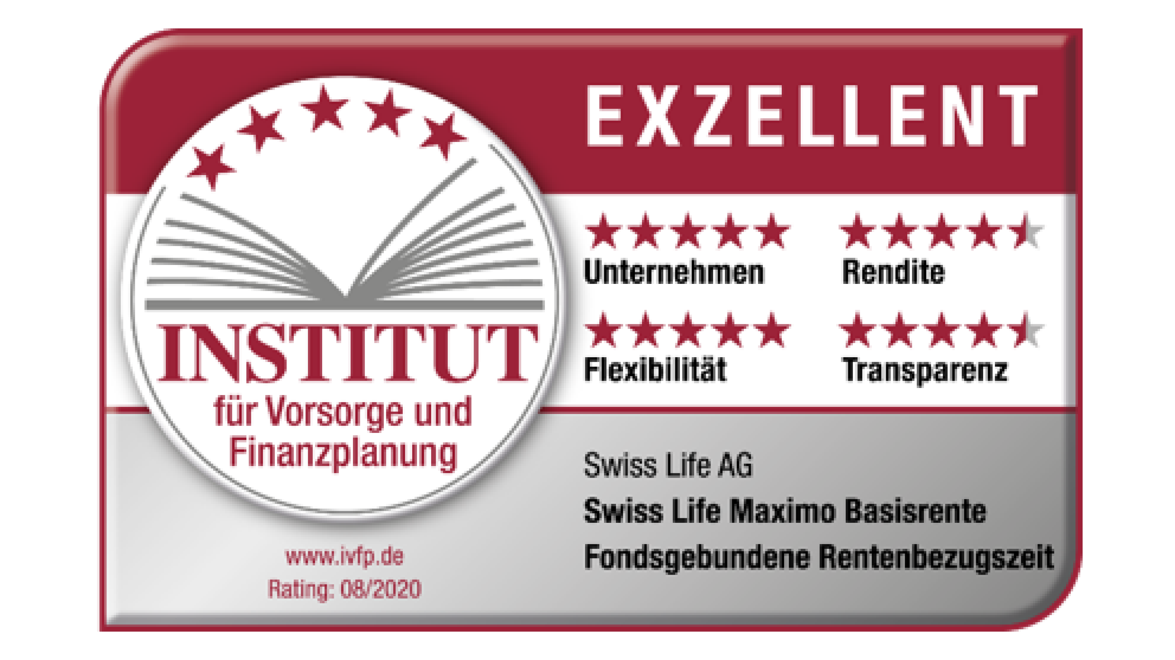 Swiss Life Auszeichnung für Swiss Life Maximo Basisrente