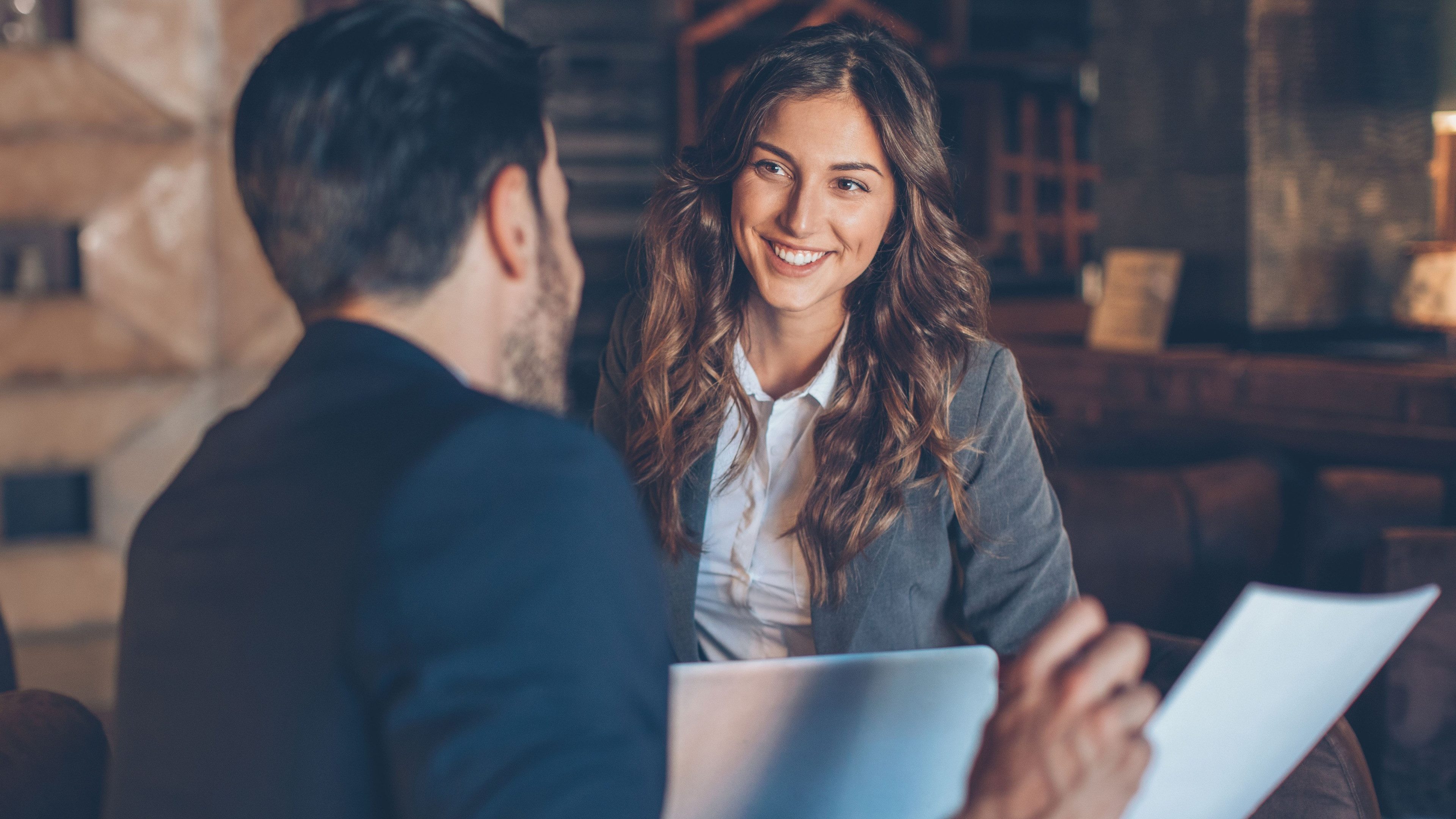 Beautiful businesswoman on a meeting