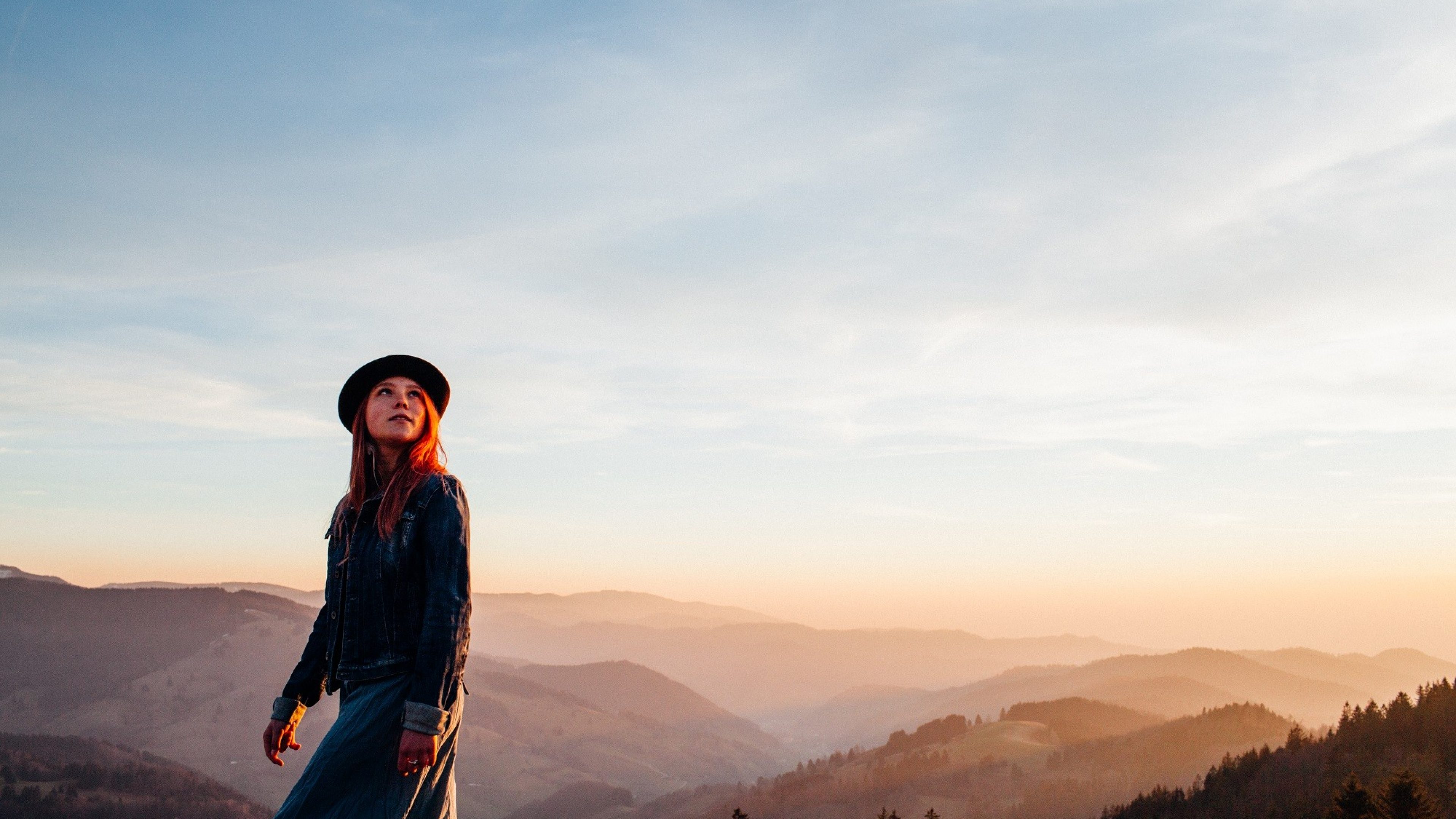 Teenage girl spending the day in nature in the Black Forest in Germany. Part of a series.