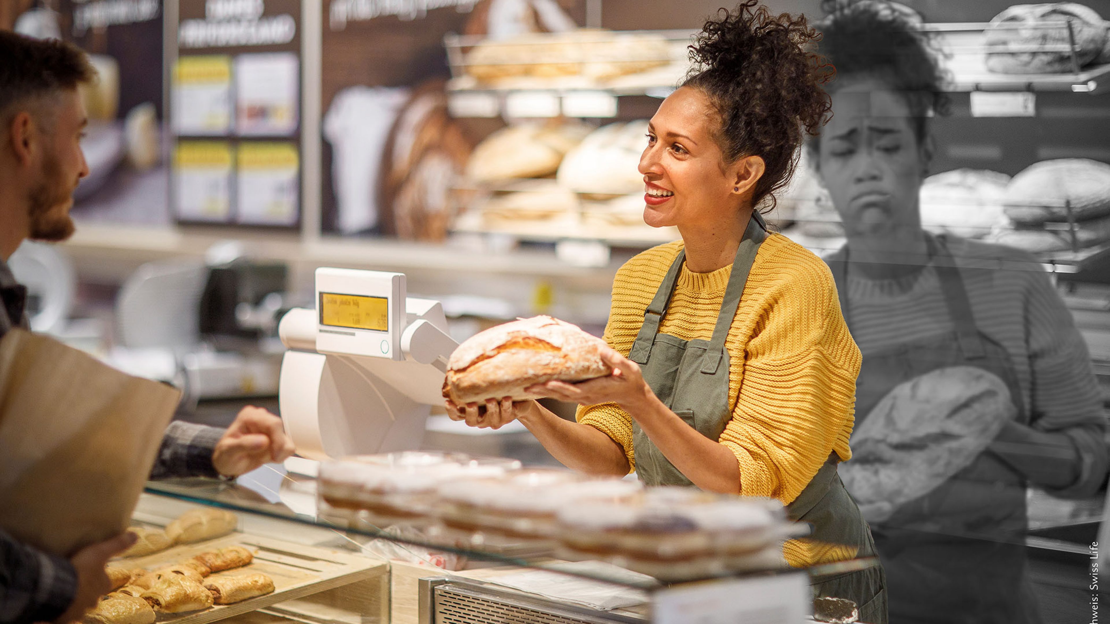 Retail clerk working in a supermarket